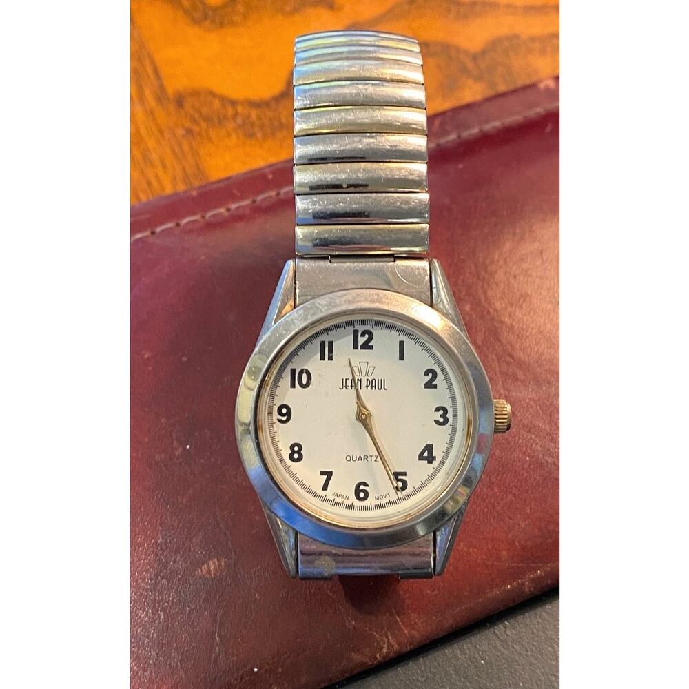 VTG Men's 36mm Silver Tone Jean Paul Watch,  Mineral Glass Crystal